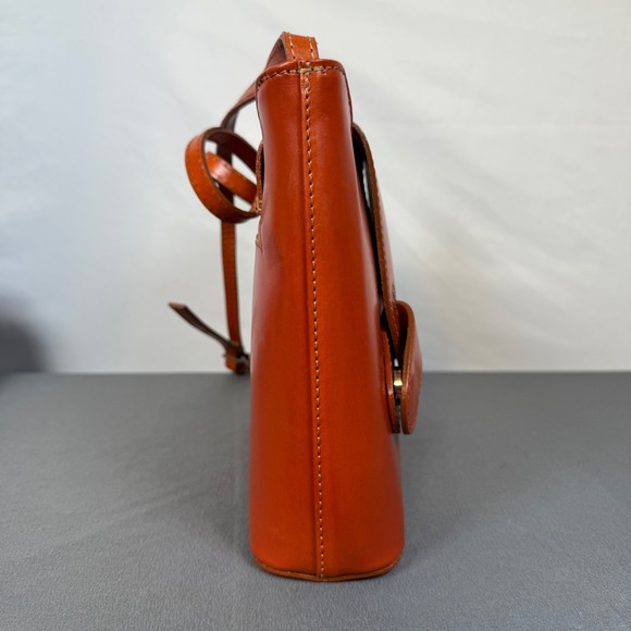 Italian Vera‎ Pelle Brown Leather Crossbody Bag Purse Magnetic Flap Closure - Picture 5 of 15